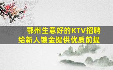 鄂州生意好的KTV招聘给新人镀金提供优质前提